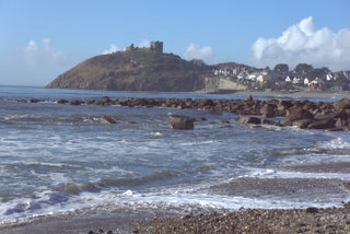 waves on criccieth beach